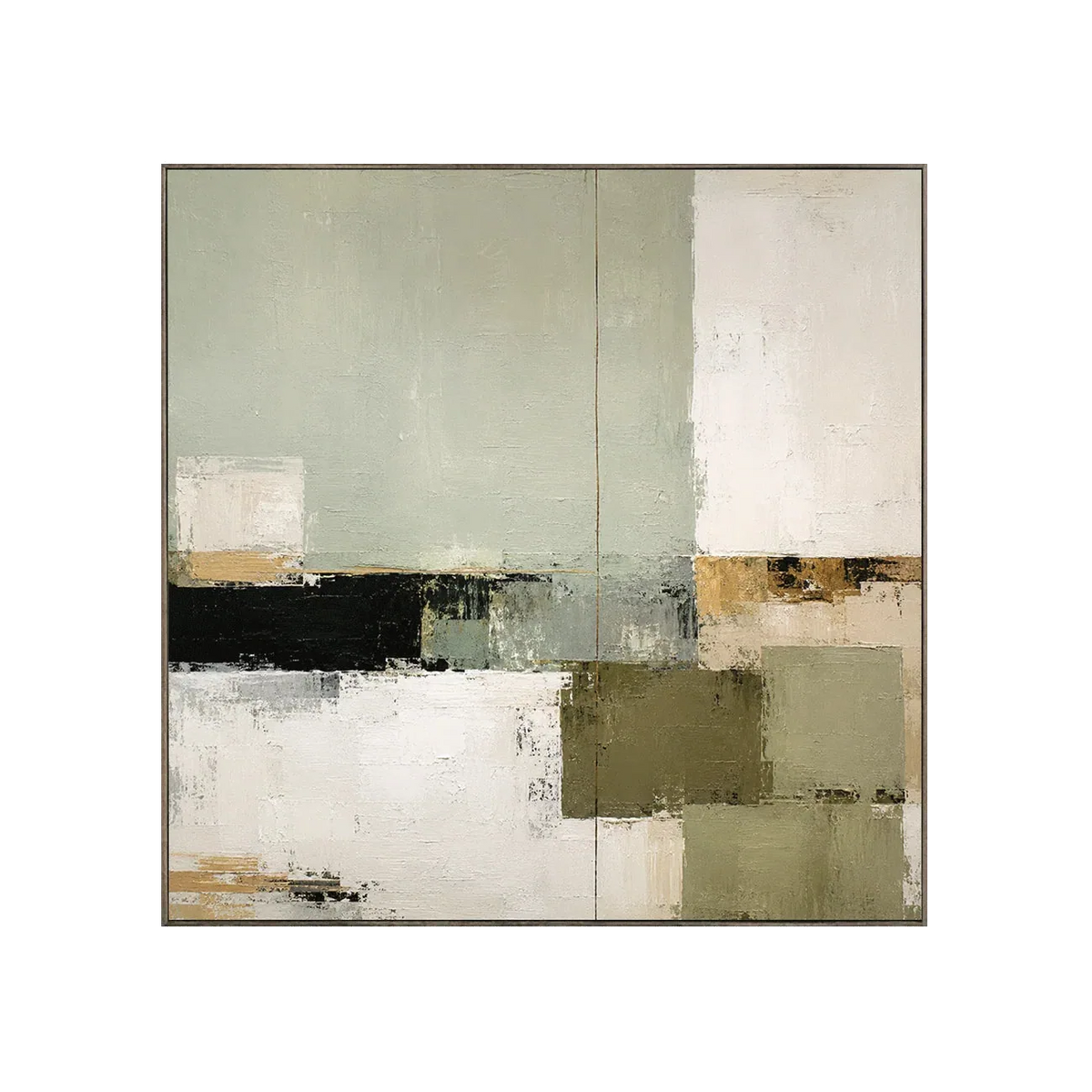 Arte de Pared Abstracto de Bloques Salvia