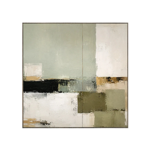 Sage Blocks Abstract Wall Art | Oildeco