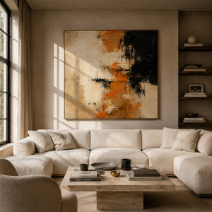 Ochre Drift Textured Wall Art room scene 2 | Oildeco