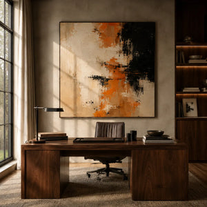 Ochre Drift Textured Wall Art room scene 3 | Oildeco
