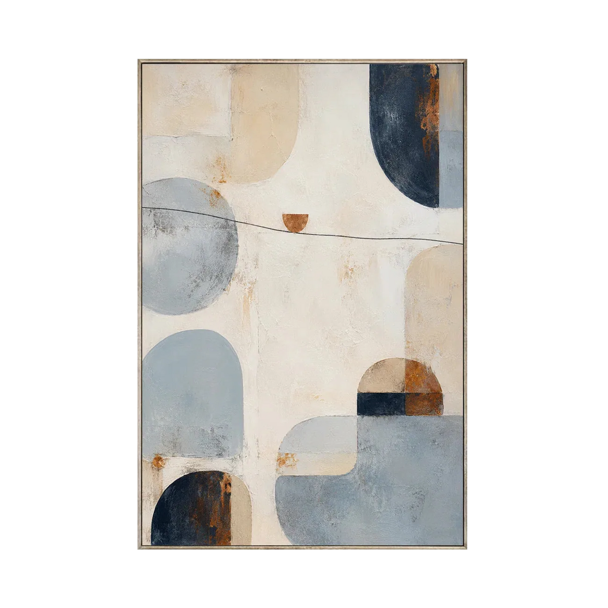 Abstrakte Wandkunst mit weichen geometrischen Formen