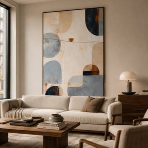 Soft Geometry Abstract Wall Art room scene 3 | Oildeco