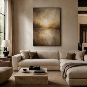 Golden Veil Textured Wall Art room scene 4 | Oildeco