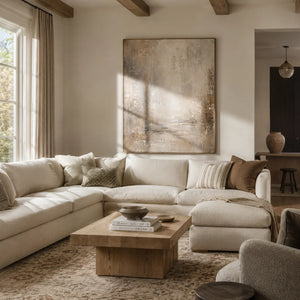 Quiet Linen Textured Wall Art room scene 2 | Oildeco