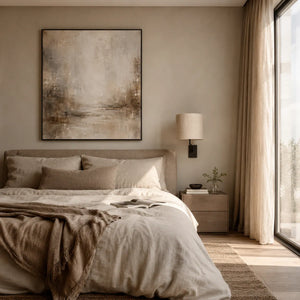 Quiet Linen Textured Wall Art room scene 6 | Oildeco