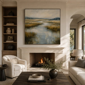 Marsh Light Landscape Wall Art room scene 3 | Oildeco