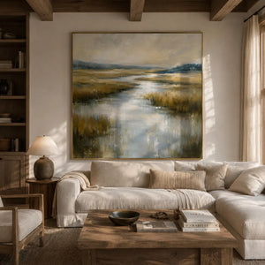 Marsh Light Landscape Wall Art room scene 5 | Oildeco