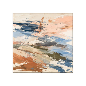 Peach Current Abstract Wall Art | Oildeco