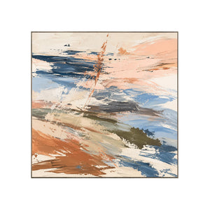 Peach Current Abstract Wall Art | Oildeco