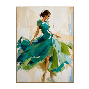 Emerald Dancer Figure Wall Art | OILDECO