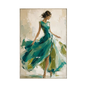 Emerald Dancer Figure Wall Art | Oildeco