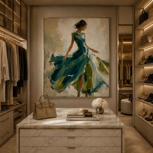 Emerald Dancer Figure Wall Art room scene 4 | Oildeco