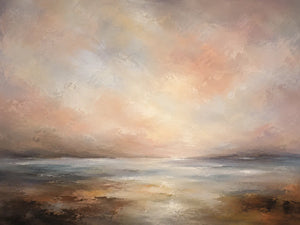 Rosewater Horizon Landscape Wall Art room scene 1 | Oildeco