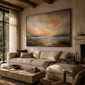 Rosewater Horizon Landscape Wall Art room scene 3 | Oildeco
