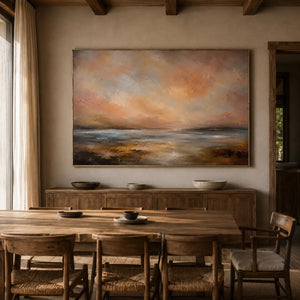 Rosewater Horizon Landscape Wall Art room scene 6 | Oildeco