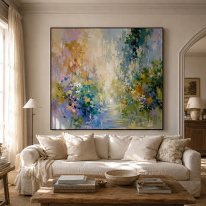 Garden Stream Floral Wall Art room scene 3 | Oildeco