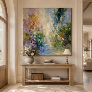 Garden Stream Floral Wall Art room scene 5 | Oildeco