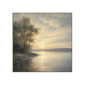 Golden Shore Landscape Wall Art | Oildeco