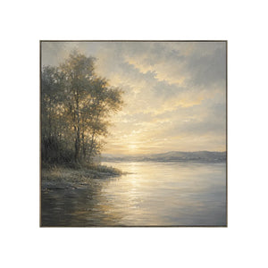 Golden Shore Landscape Wall Art | Oildeco
