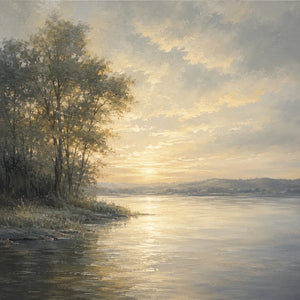 Golden Shore Landscape Wall Art room scene 1 | Oildeco