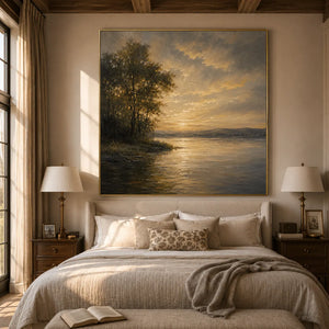 Golden Shore Landscape Wall Art room scene 5 | Oildeco