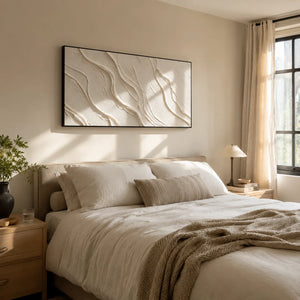Soft Waves Textured Wall Art styled in a contemporary entryway | Oildeco