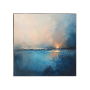 Blue Rain Seascape Wall Art | Oildeco