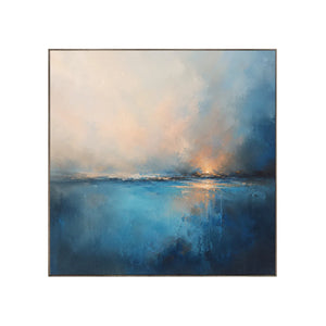 Blue Rain Seascape Wall Art | Oildeco