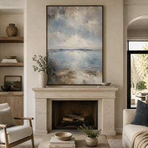 Silver Mist Seascape Wall Art room scene 3 | Oildeco
