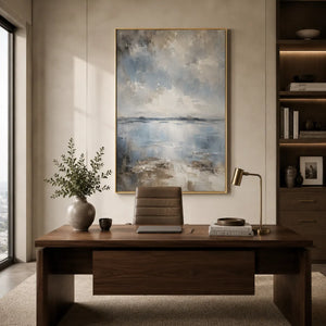 Silver Mist Seascape Wall Art room scene 4 | Oildeco