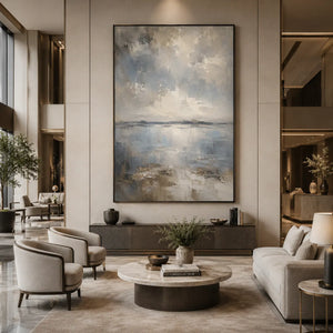 Silver Mist Seascape Wall Art room scene 5 | Oildeco