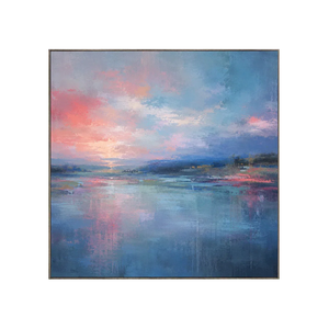 Coral Sky Seascape Wall Art | Oildeco