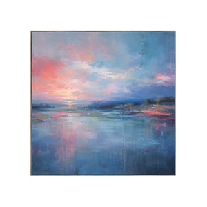 Coral Sky Seascape Wall Art | Oildeco