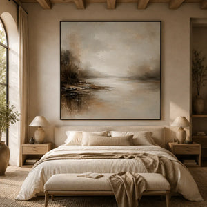 Soft Harbor Landscape Wall Art room scene 2 | Oildeco