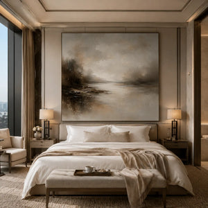Soft Harbor Landscape Wall Art room scene 4 | Oildeco