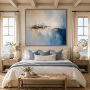 Quiet Marina Coastal Wall Art room scene 4 | Oildeco