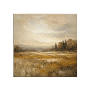 Ochre Field Landscape Wall Art | Oildeco