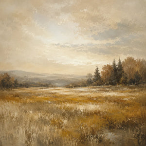 Ochre Field Landscape Wall Art room scene 1 | Oildeco