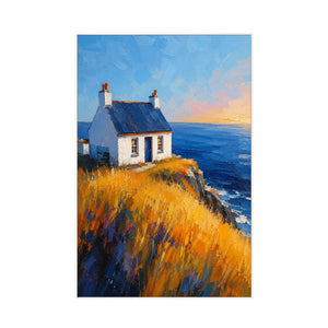 Cliff Cottage Coastal Wall Art | Oildeco