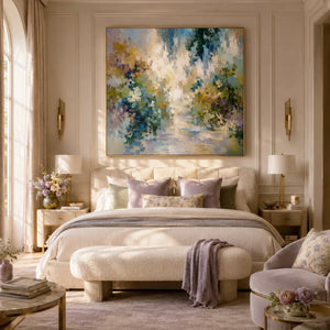 Blooming Path Floral Wall Art room scene 2 | Oildeco