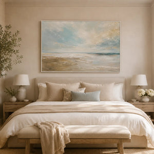 Pale Surf Coastal Wall Art room scene 3 | Oildeco