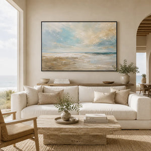 Pale Surf Coastal Wall Art room scene 4 | Oildeco