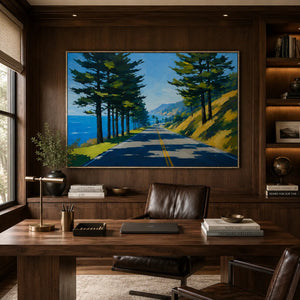 Pine Road Landscape Wall Art room scene 3 | Oildeco