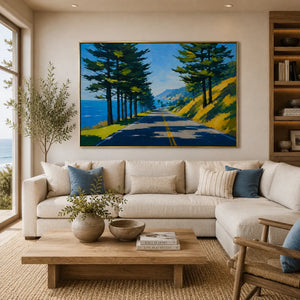 Pine Road Landscape Wall Art room scene 4 | Oildeco