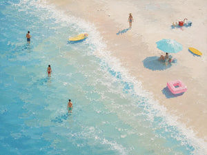 Aqua Shore Coastal Wall Art room scene 1 | Oildeco