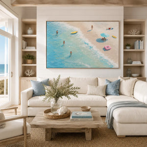 Aqua Shore Coastal Wall Art room scene 2 | Oildeco