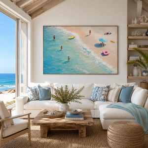 Aqua Shore Coastal Wall Art room scene 3 | Oildeco