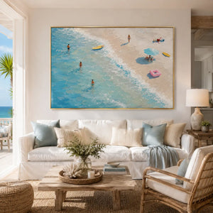Aqua Shore Coastal Wall Art room scene 4 | Oildeco