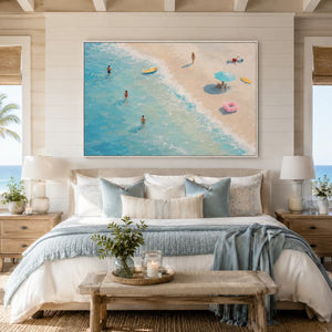 Aqua Shore Coastal Wall Art room scene 5 | Oildeco