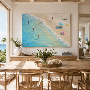Aqua Shore Coastal Wall Art room scene 6 | Oildeco